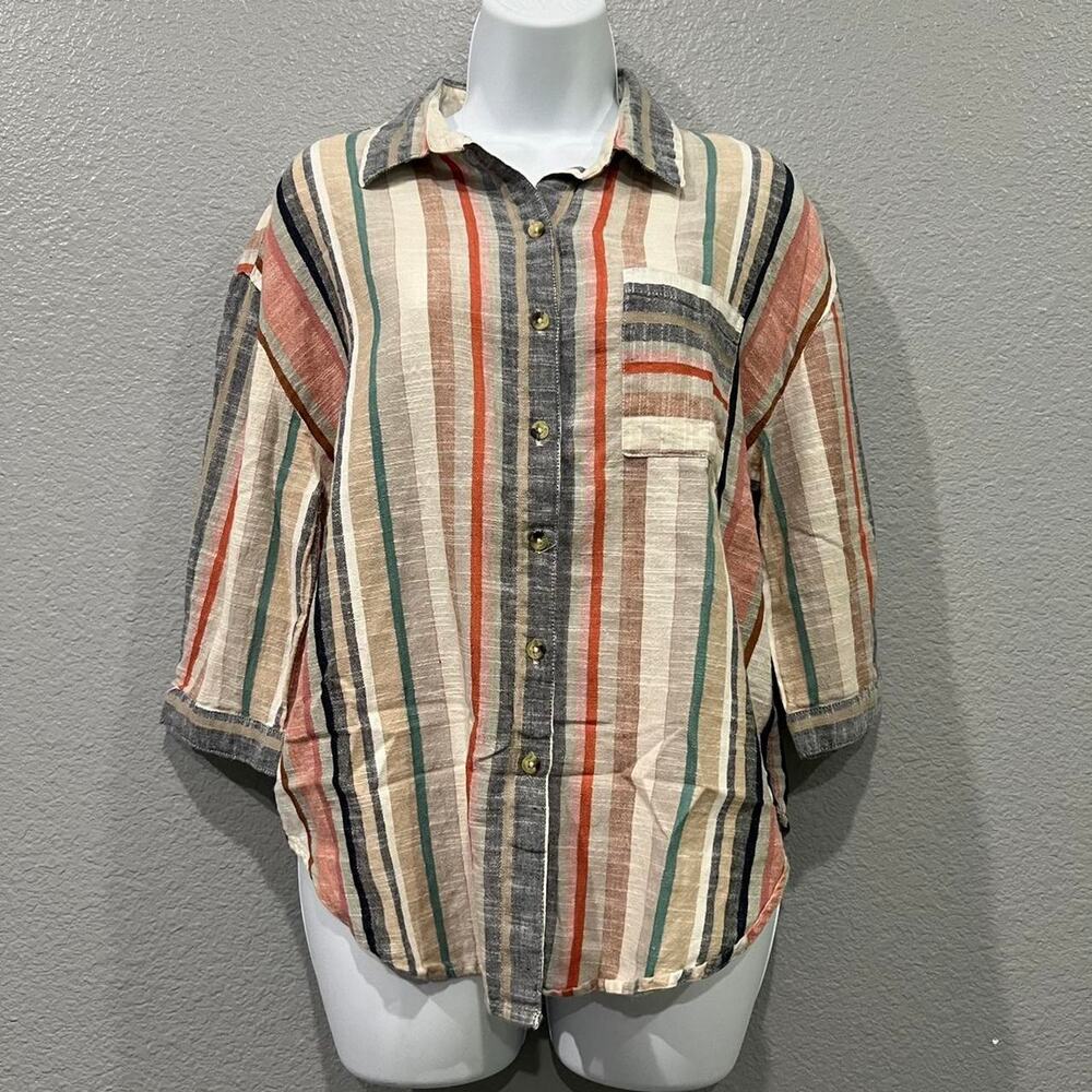 Striped multicolored loose fit shirt